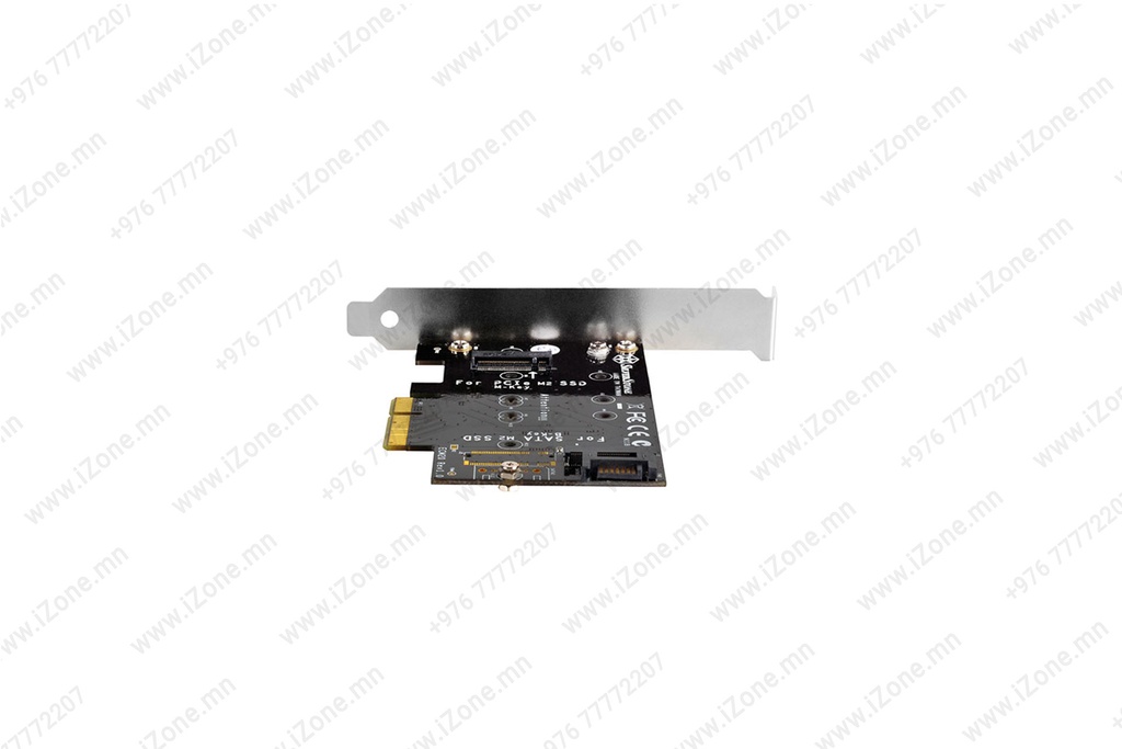 Card PCI-e Adapter x4 SATA 6Gb 2 Port  M.2 NVMe, M.2 SATA