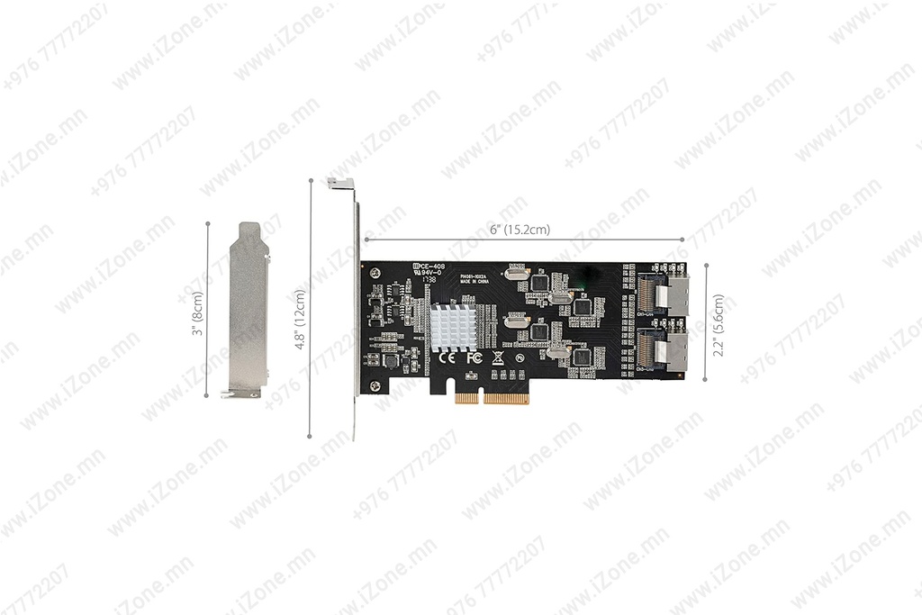Card PCI-e AdapterX4 SATA 6Gb 8 Port
