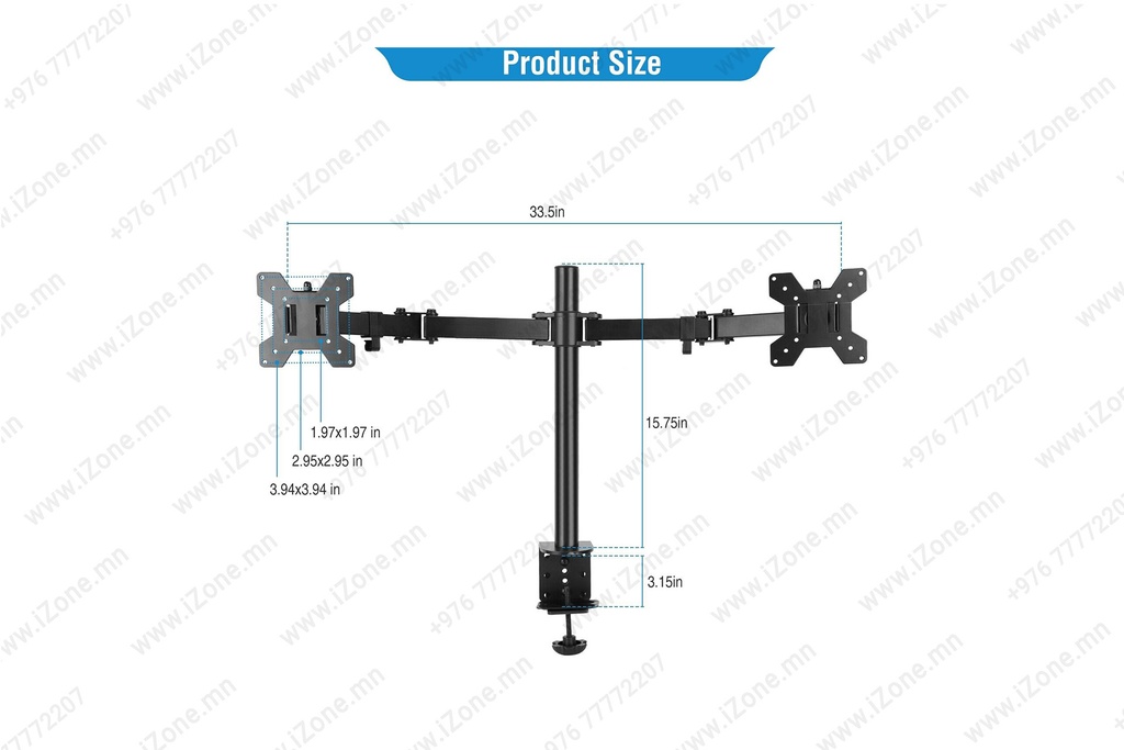 Display Arm Dual 10-27"