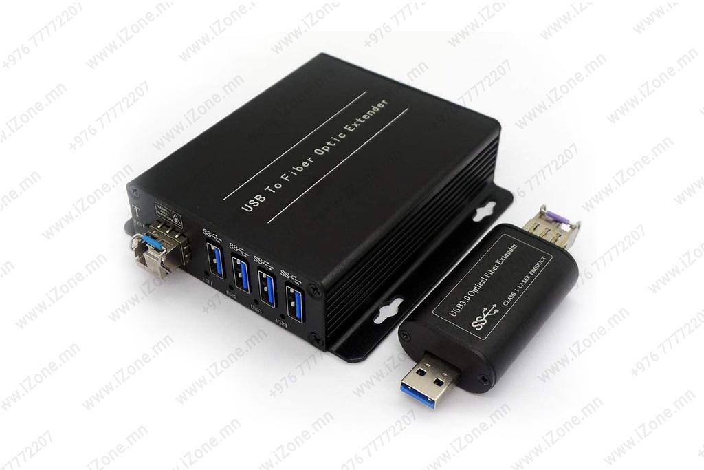 Network Fiber Optical Extender 4-Port USB 3.0 Universal