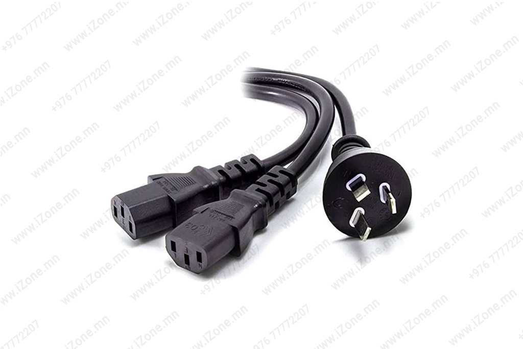 Cable Power Cord 3 Pin Dual IEC C13 Y
