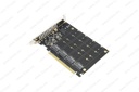 PCIe Card Adapter 4.0 X16 to Quad M.2 NVMe, High Speed 4x32Gbps Soft Raid