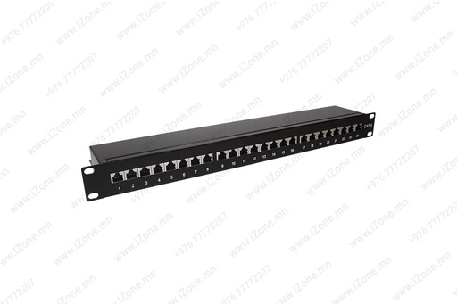 [023'075'001] Rack 1U Patch Panel Rackmount Cat.6 24-Port